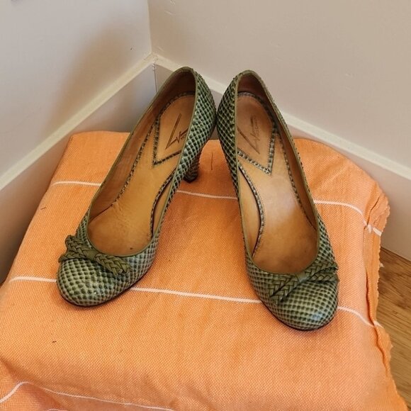 Green & Black Snakeskin Vince Camuto Women's Heels - Size 7.5 - Picture 5 of 9